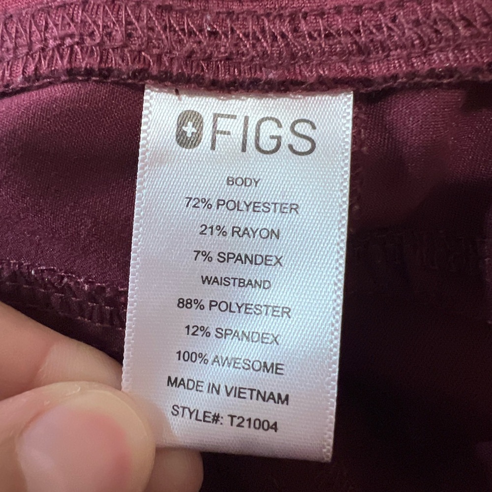 Figs Maroon Technical Collection Straight Pants S… - image 4